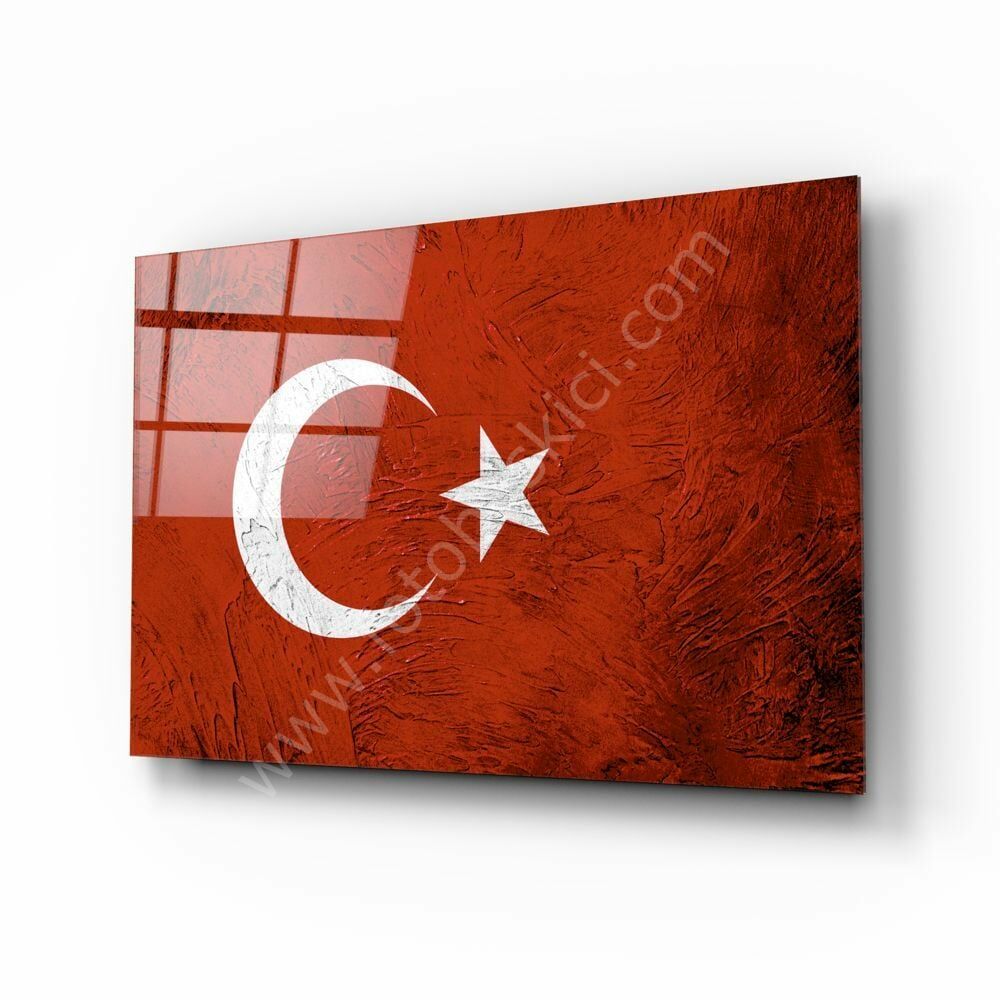 Türk Bayrağı Cam Tablo