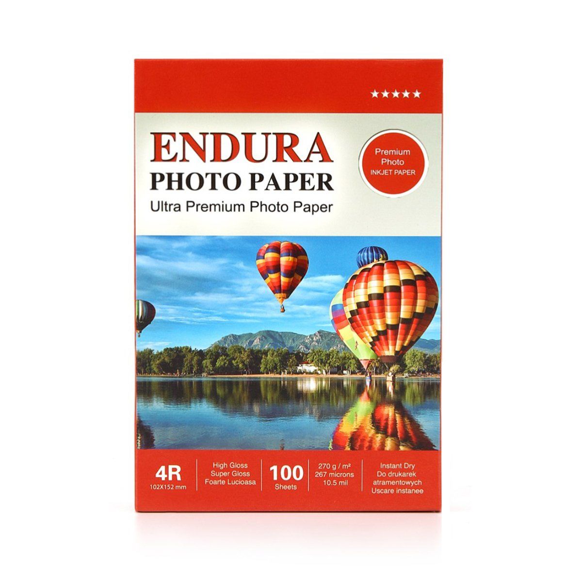 Endura Fotoğraf Kağıdı 4R Glossy-Parlak 10x15 cm 270 gr 100'lük