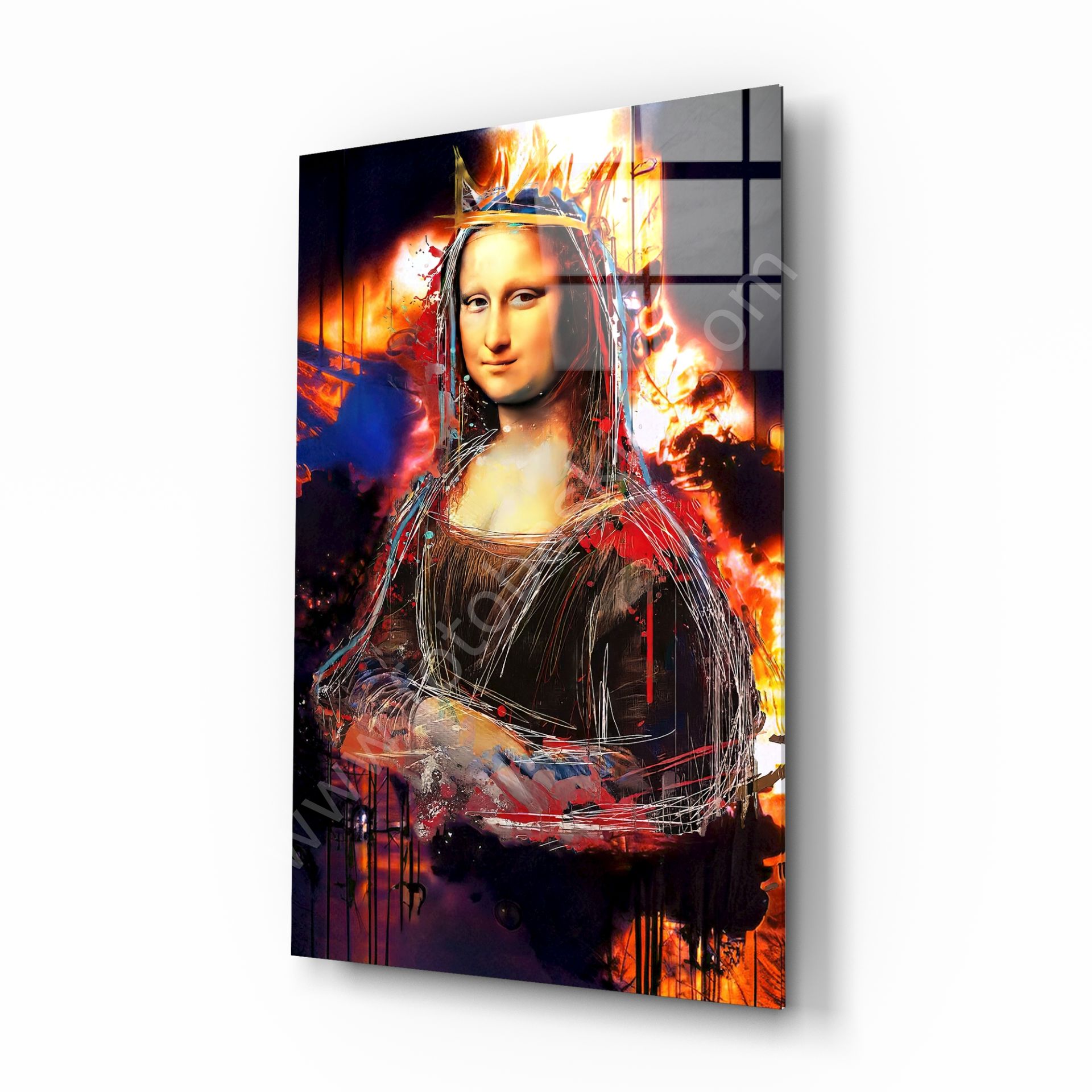 Kraliçe Mona Lisa Cam Tablo