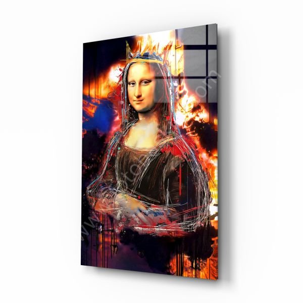 Kraliçe Mona Lisa Cam Tablo
