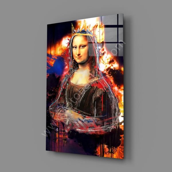 Kraliçe Mona Lisa Cam Tablo