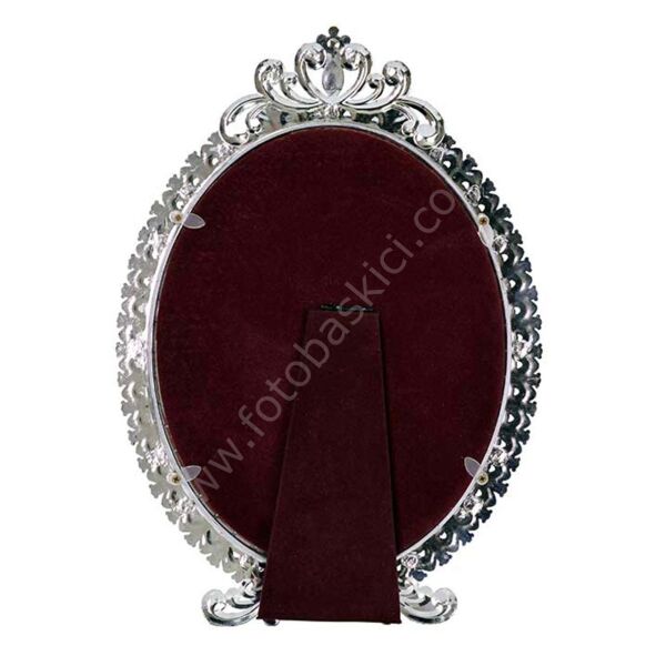 Taşlı Oval Fotoğraf Çerçevesi 24x34 cm