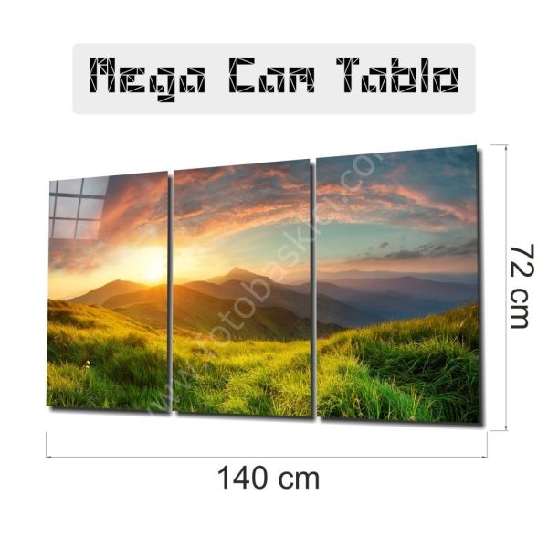 Kırsalda Günbatımı Mega Cam Tablo