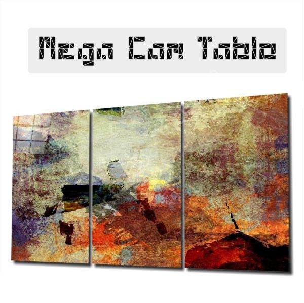 Soyut Renkler Mega Cam Tablo