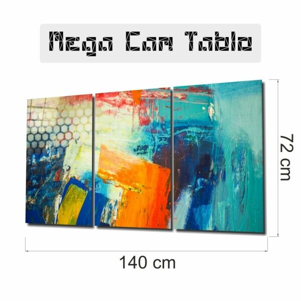Renkli Fırça Darbeleri Mega Cam Tablo