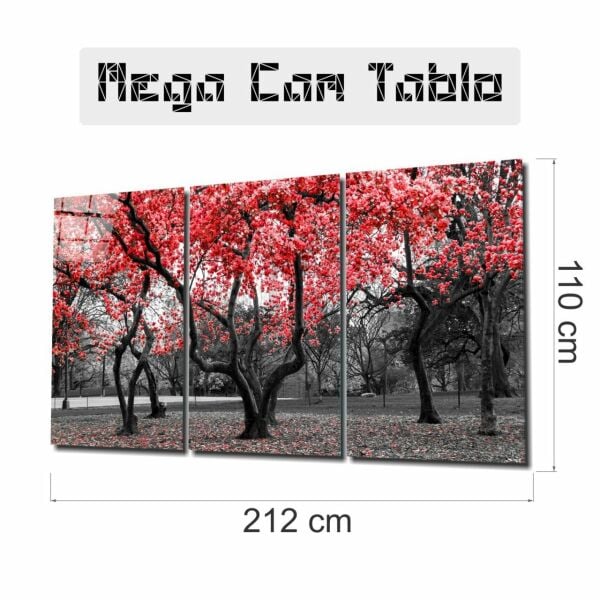 Sonbahar Ağaçları Mega Cam Tablo