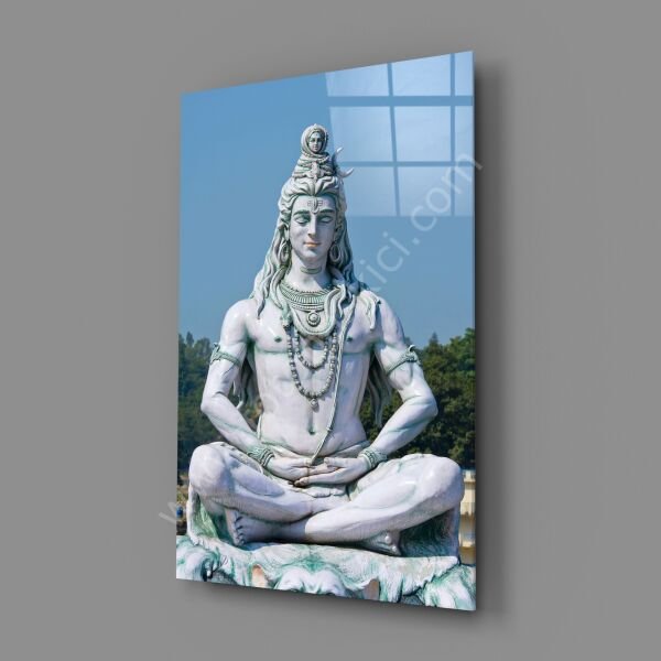 Meditasyonda Shiva Cam Tablo