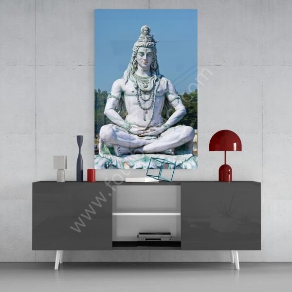 Meditasyonda Shiva Cam Tablo