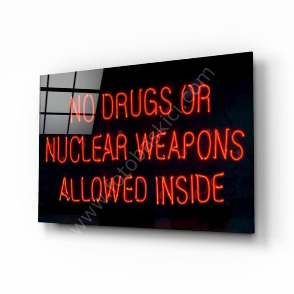 “No Drugs or Nuclear Weapons Allowed Inside” Cam Tablo