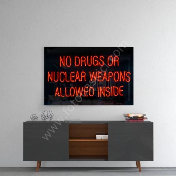 “No Drugs or Nuclear Weapons Allowed Inside” Cam Tablo