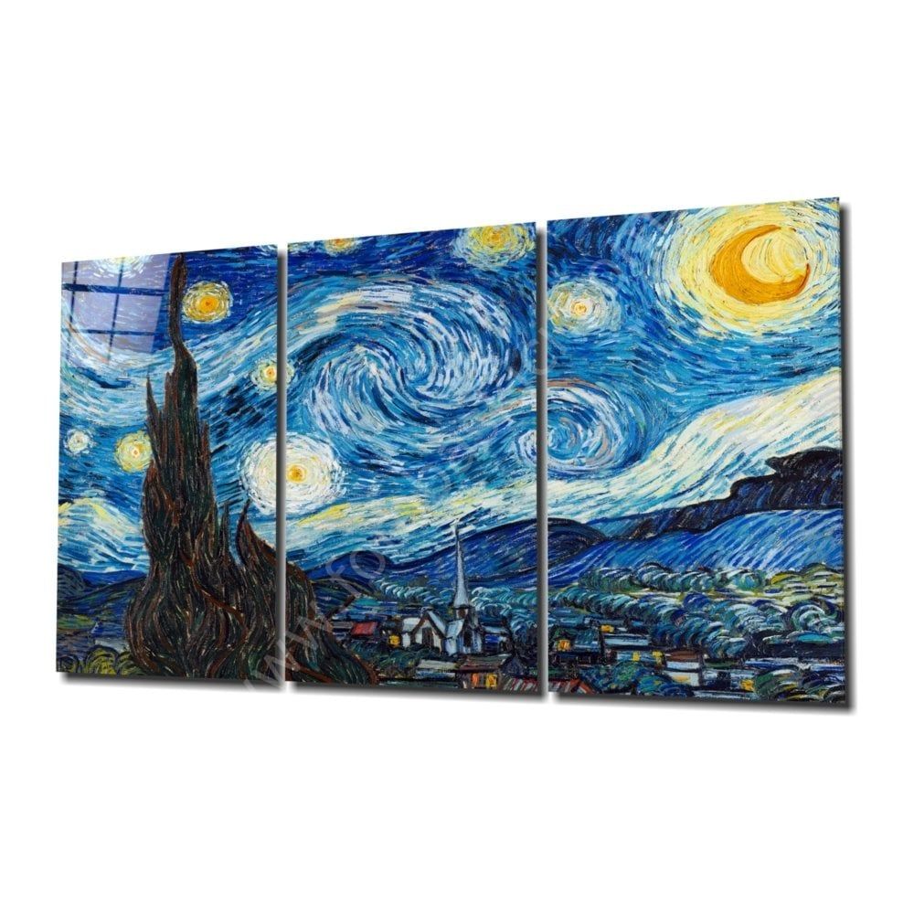 Van Gogh: Yıldızlı Gece Cam Tablo
