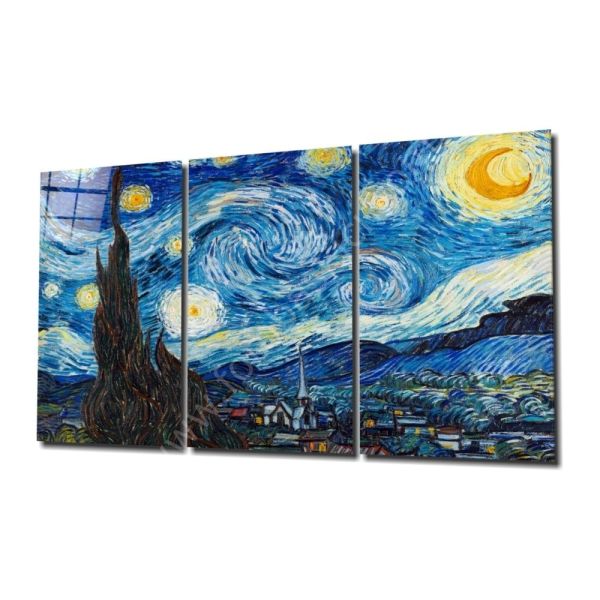 Van Gogh: Yıldızlı Gece Cam Tablo