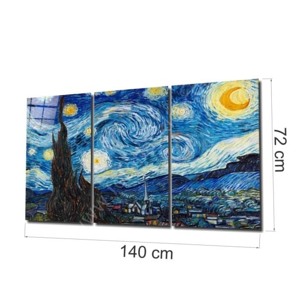 Van Gogh: Yıldızlı Gece Cam Tablo