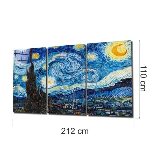 Van Gogh: Yıldızlı Gece Cam Tablo