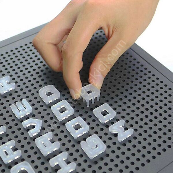 96 Harf ve Emojili Pegboard Işıklı Pano (Lightbox) 14x21 cm