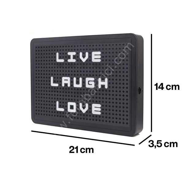 96 Harf ve Emojili Pegboard Işıklı Pano (Lightbox) 14x21 cm