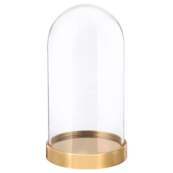 Gold Altlıklı Cam Fanus 10x19 cm