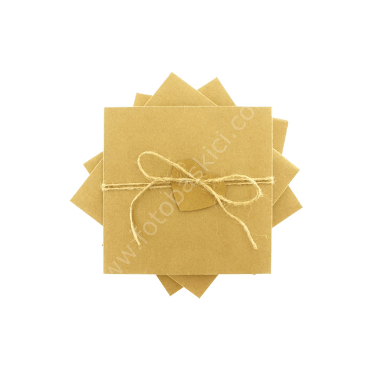 Kraft Kalpli ve İpli Kraft Zarf 15x15 cm