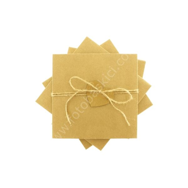 Kraft Kalpli ve İpli Kraft Zarf 15x15 cm