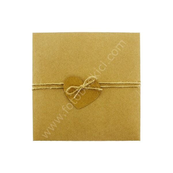 Kraft Kalpli ve İpli Kraft Zarf 15x15 cm