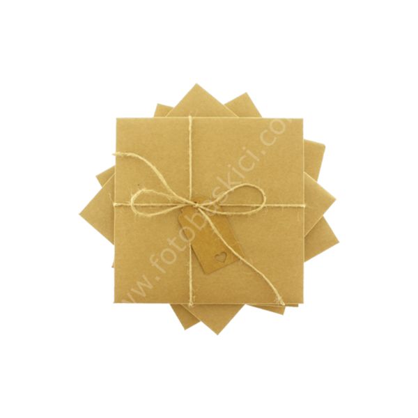 Kraft Etiketli ve İpli Kraft Zarf 15x15 cm