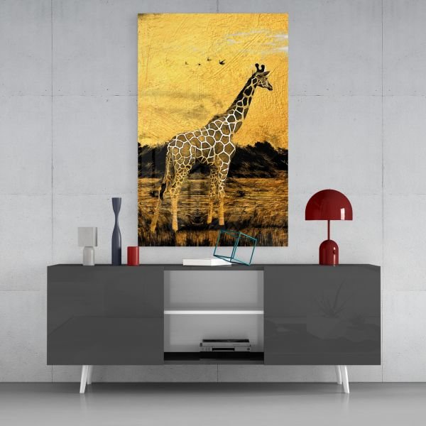Zürafa Cam Tablo