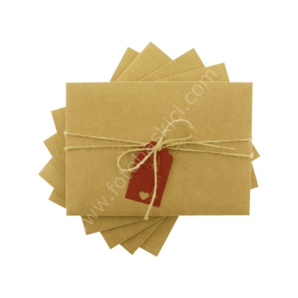 Kırmızı Etiketli ve İpli Kraft Zarf 13x18 cm