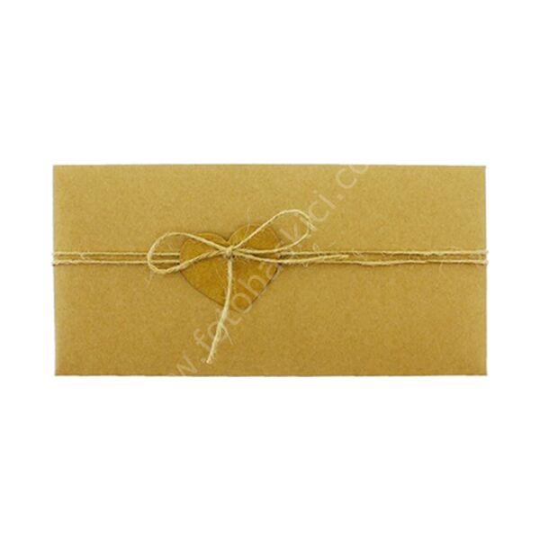 Kraft Kalpli ve İpli Kraft Zarf 21x10 cm