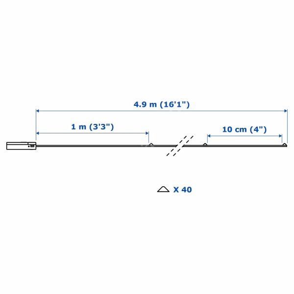 Aydınlatma Zinciri Lame 40'lı Pilli 4,9 Metre