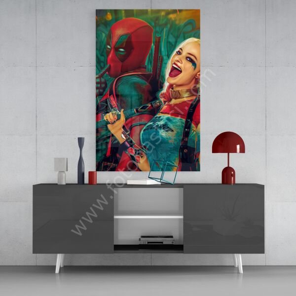 Harley Quinn Ve Deadpool Cam Tablo