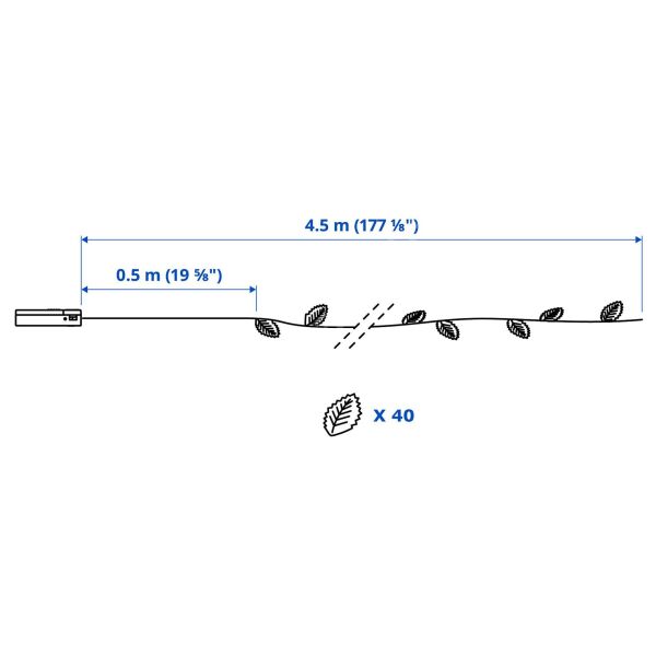 Aydınlatma Zinciri Gold 40'lı Pilli 4,5 Metre