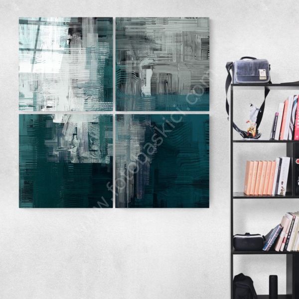Yeşil Dokunuş Quadro Cam Tablo