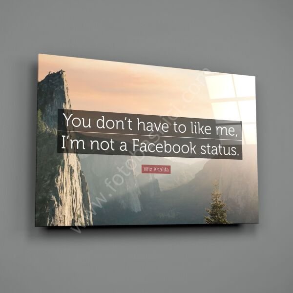 Beni Beğenme Facebook Durumu Değilim Cam Tablo