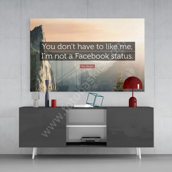 Beni Beğenme Facebook Durumu Değilim Cam Tablo