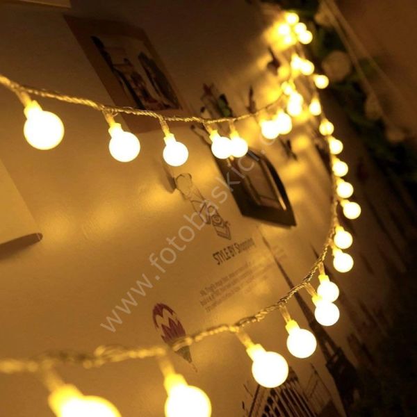 80 Mini Top Ampullü Pilli Led Işık (Renk Seçenekli)