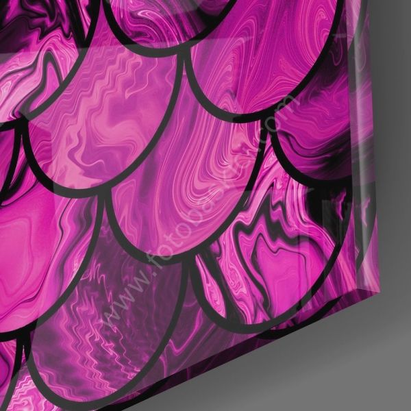 Pembe Pullar Cam Tablo