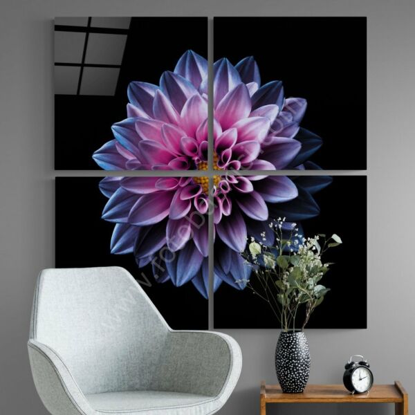 Mor Krizantem Quadro Cam Tablo