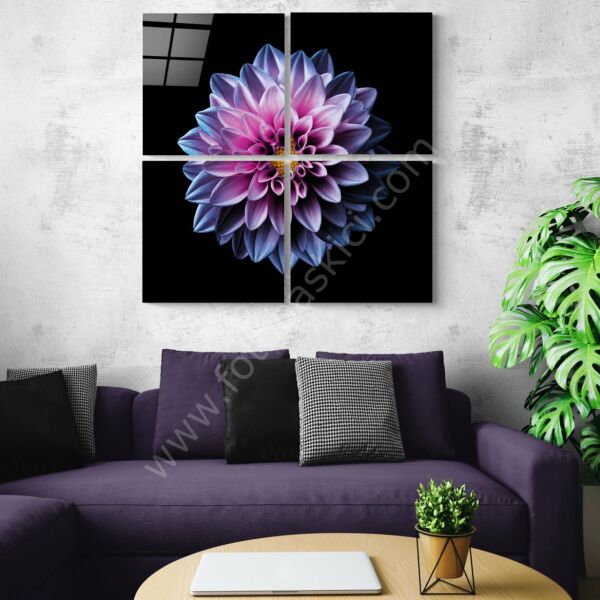 Mor Krizantem Quadro Cam Tablo