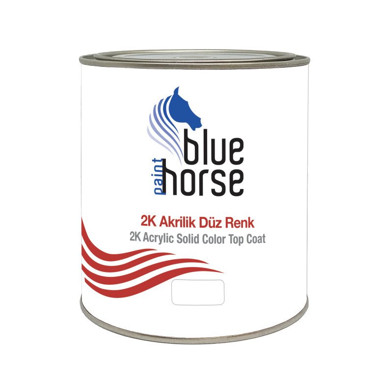 Blue Horse Akrilik Oto Boyası RAL 9016 Trafik Beyazı 2k Düz 1 Litre