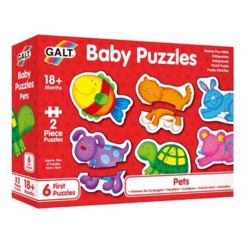 Baby Puzzles Pets 2'şer parçalı 6 yapboz 18 Ay+