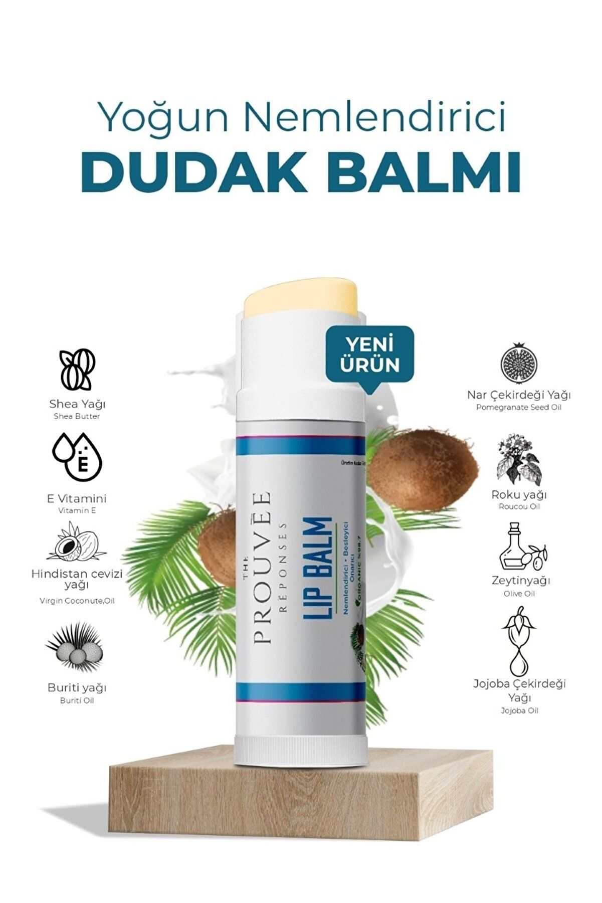 The Prouvee Reponses Hindistan Cevizi Aromalı Organik Içerikli Dudak Bakım Kremi 5ml-coconut Lipbalm