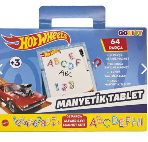 Dıytoy Manyetik Tablet Hotwheels 64 Parça