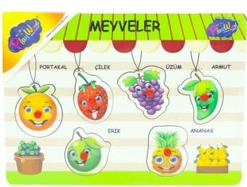 Ahşap Tutmalı Puzzle-Meyveler 2