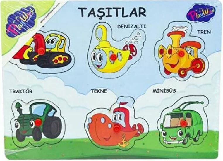 Ahşap Tutmalı Taşıtlar Puzzle