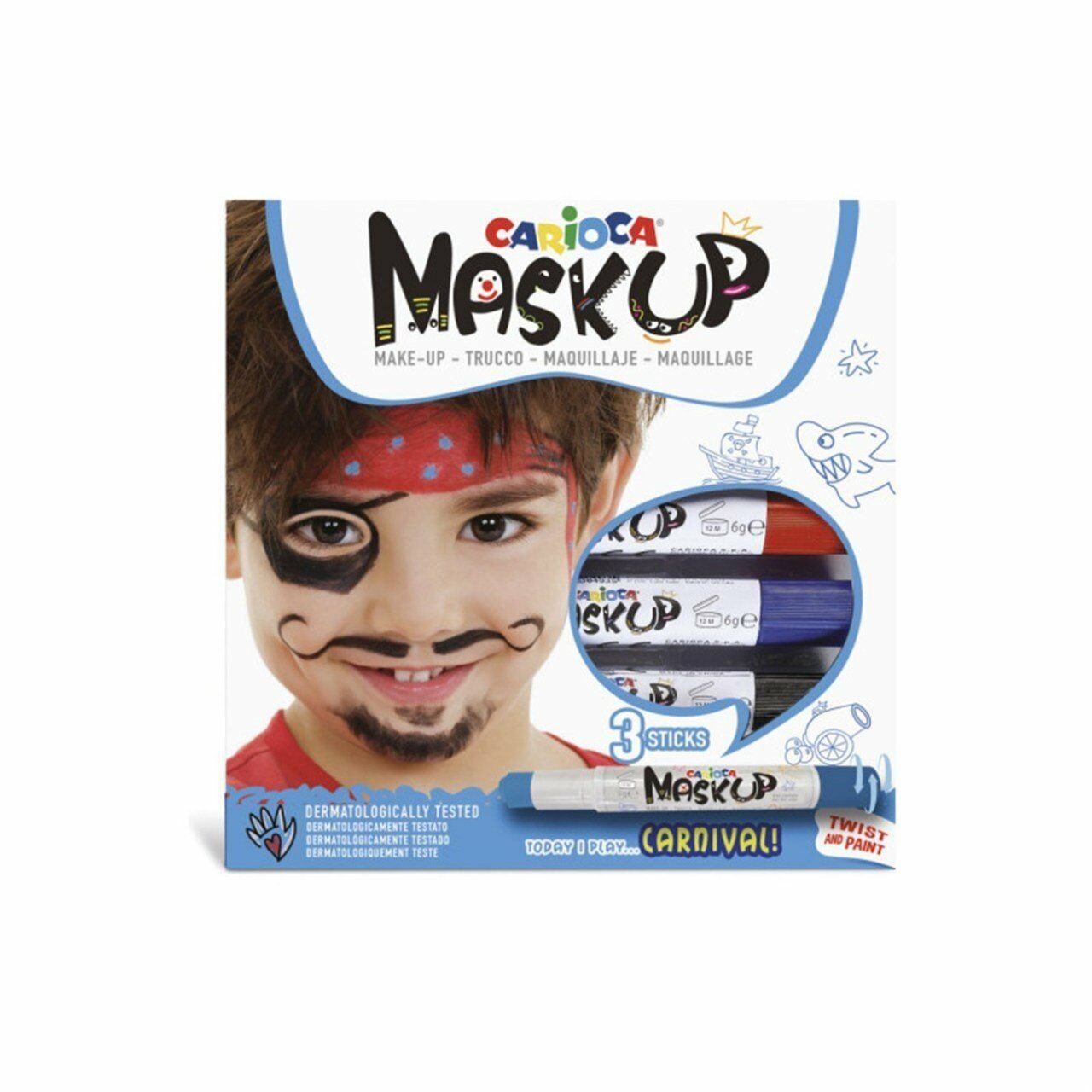 Carioca Mask Up Yüz Boyası - Karnaval (3 Renk)