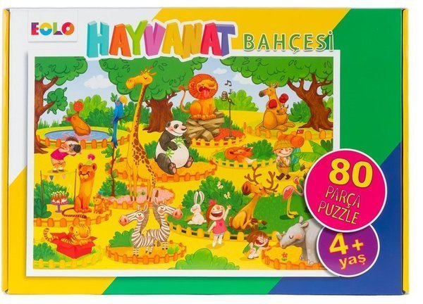 80 Parça Yer Puzzle-Hayvanat Bahçesi