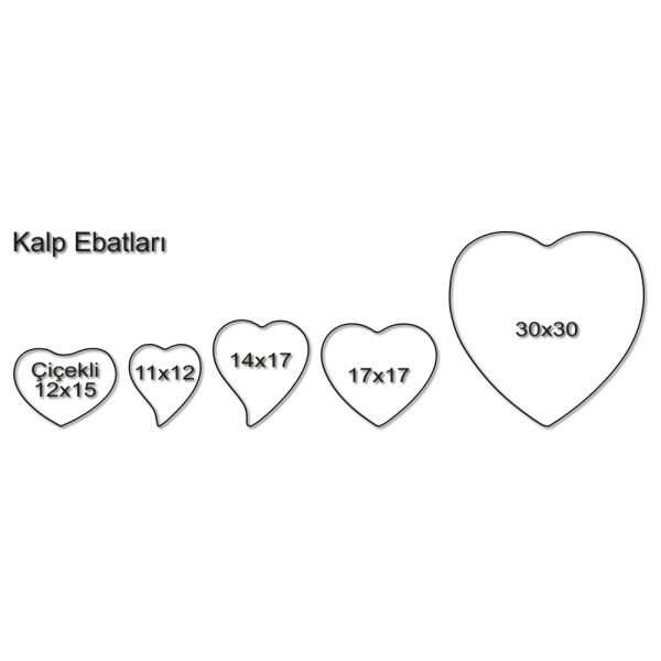 Porselen Resim Kalp Bordürlü 20 cm.