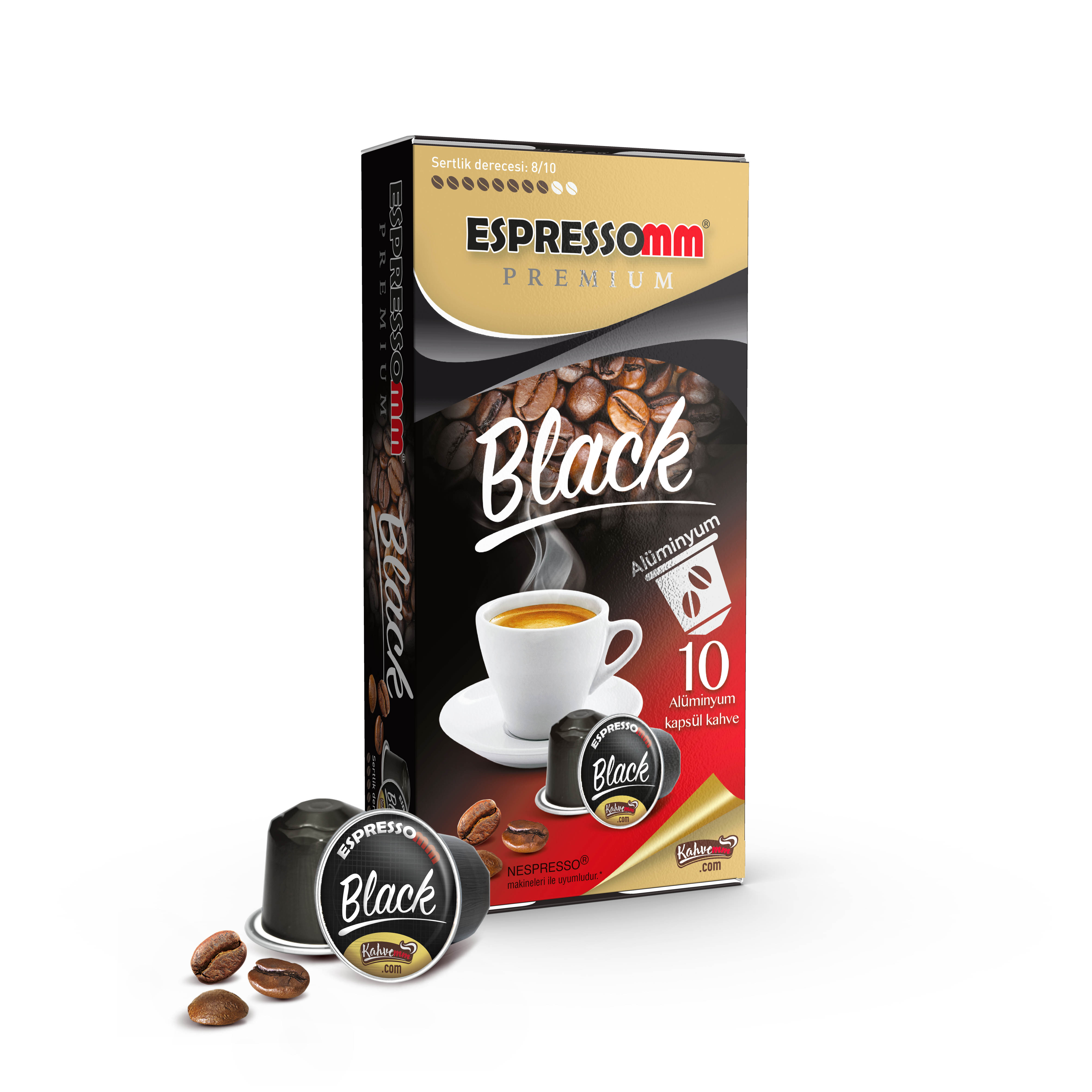 Espressomm® Premium Black Alüminyum Kapsül Kahve (10 Adet) - Nespresso® Uyumlu*