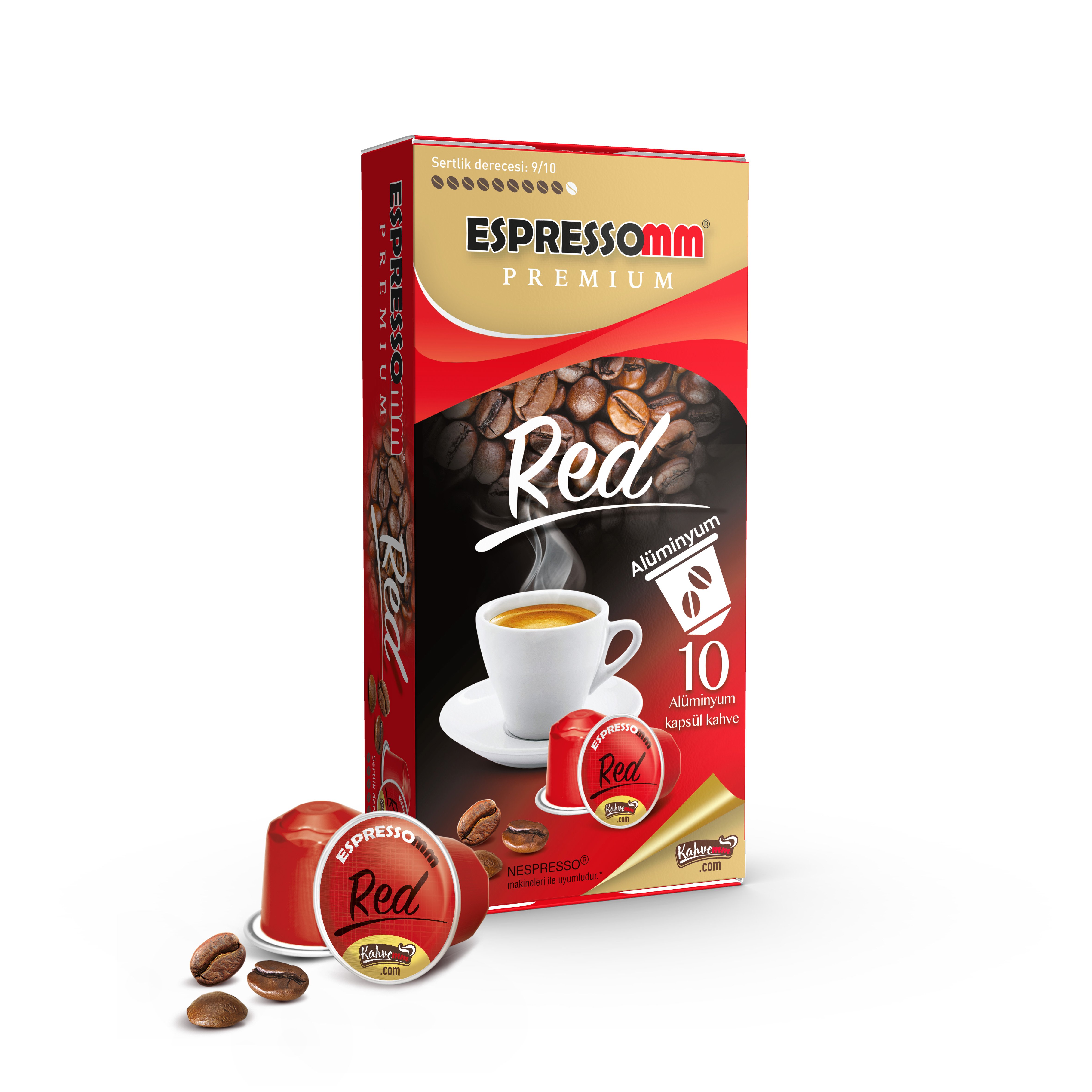 Espressomm® Premium Red Alüminyum Kapsül Kahve (10 Adet) - Nespresso® Uyumlu*