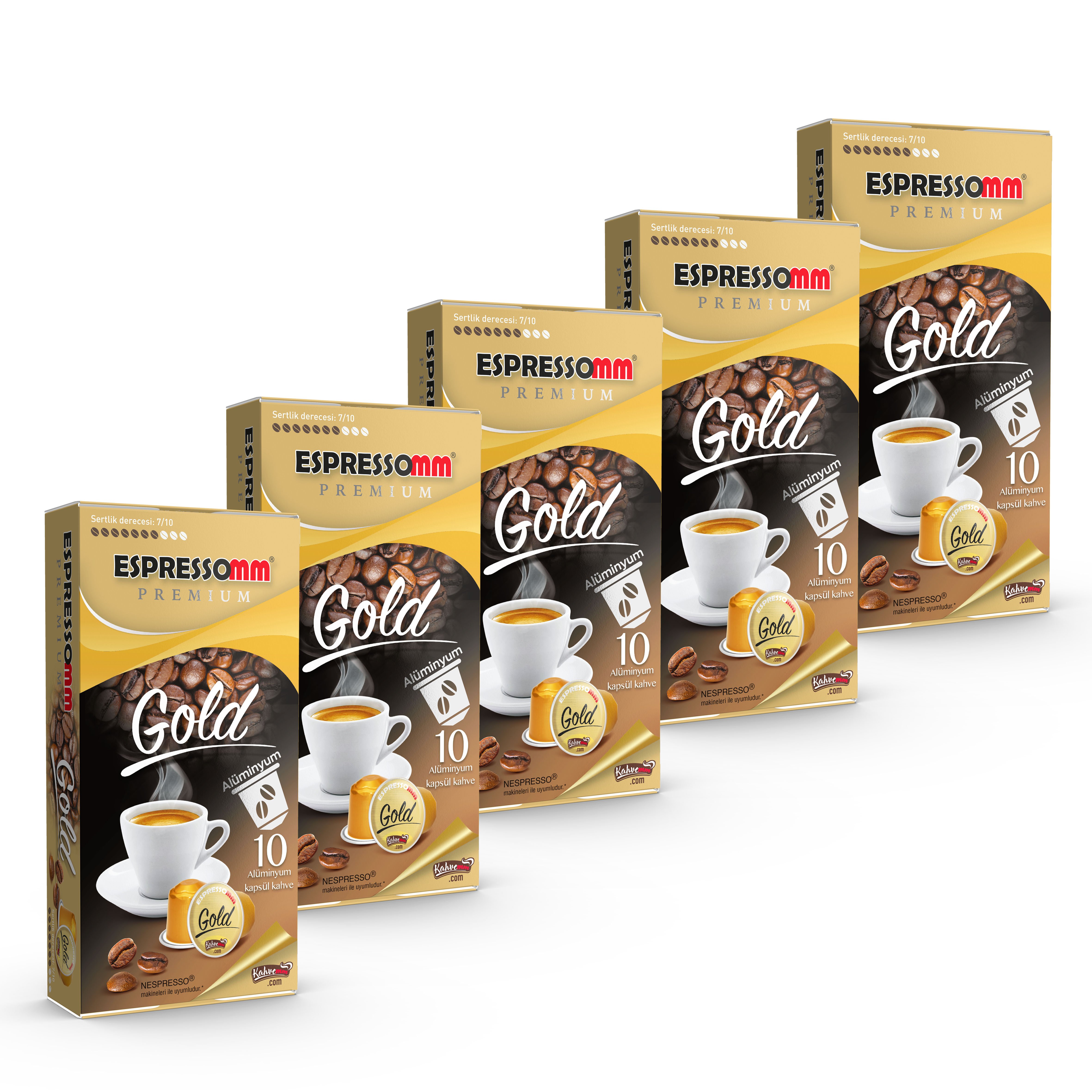 Espressomm® Premium Gold Alüminyum Kapsül Kahve (50 Adet) - Nespresso® Uyumlu*